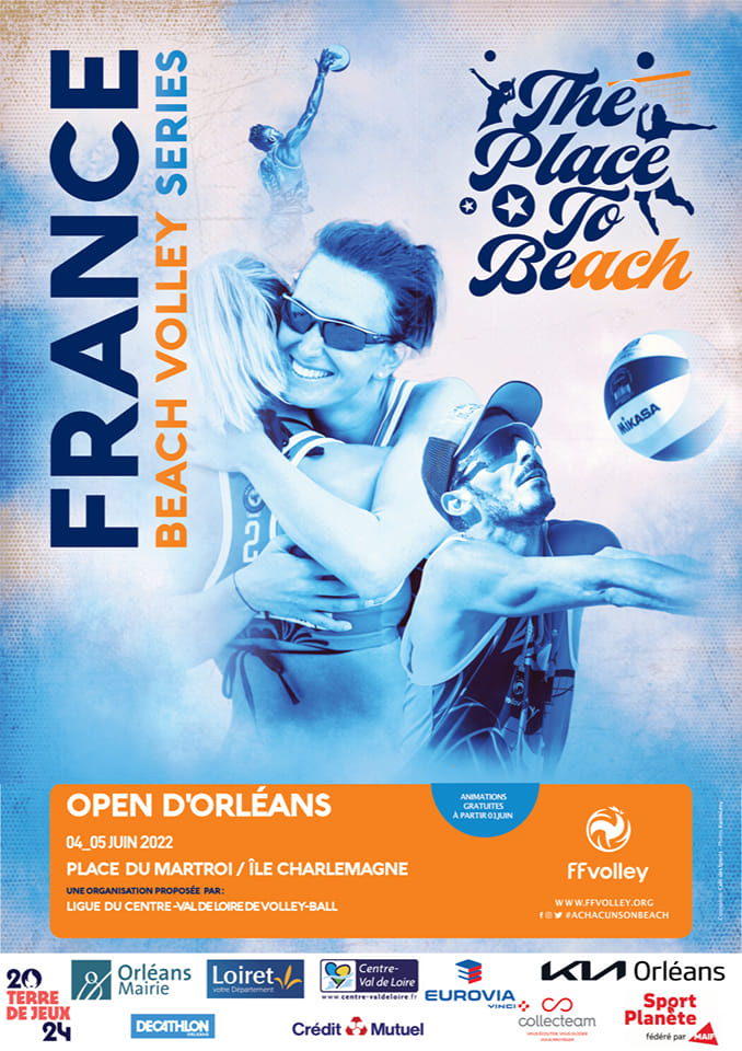 AFFICHE ORLEANS FRANCE BEACH VOLLEY 2022 SRIE 1